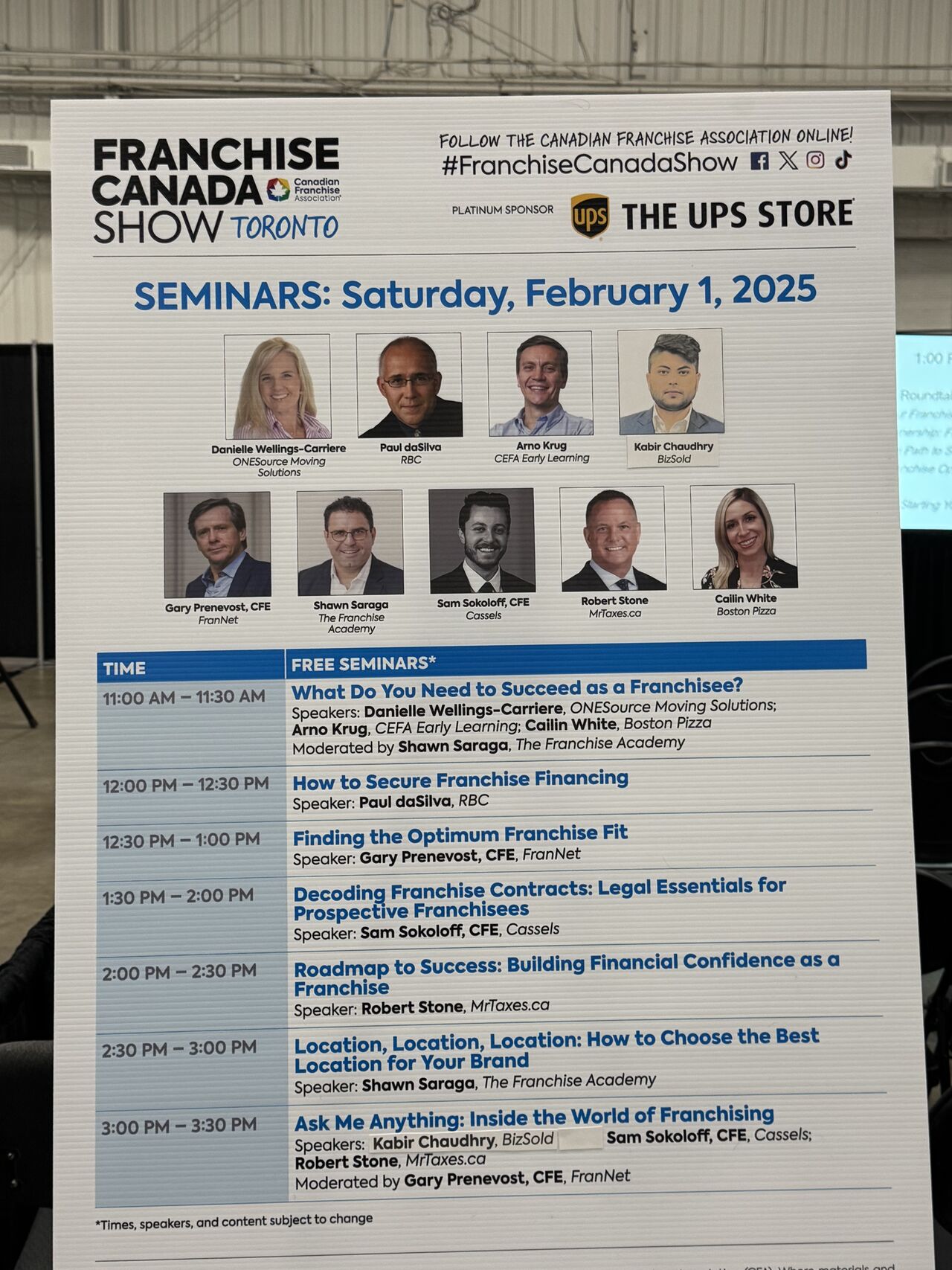 CFA Speaker Schedule